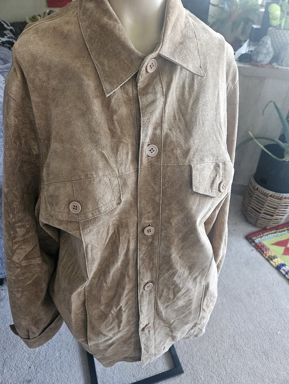 Vintage Skots Light Tan/Cream Suede Jacket/Shaket. 20ptp
